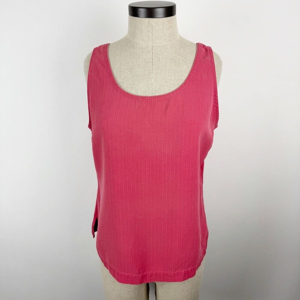 Tommy Bahama Silk Tank Top Women's Pink Casual Vintage Sleeveless Top Large